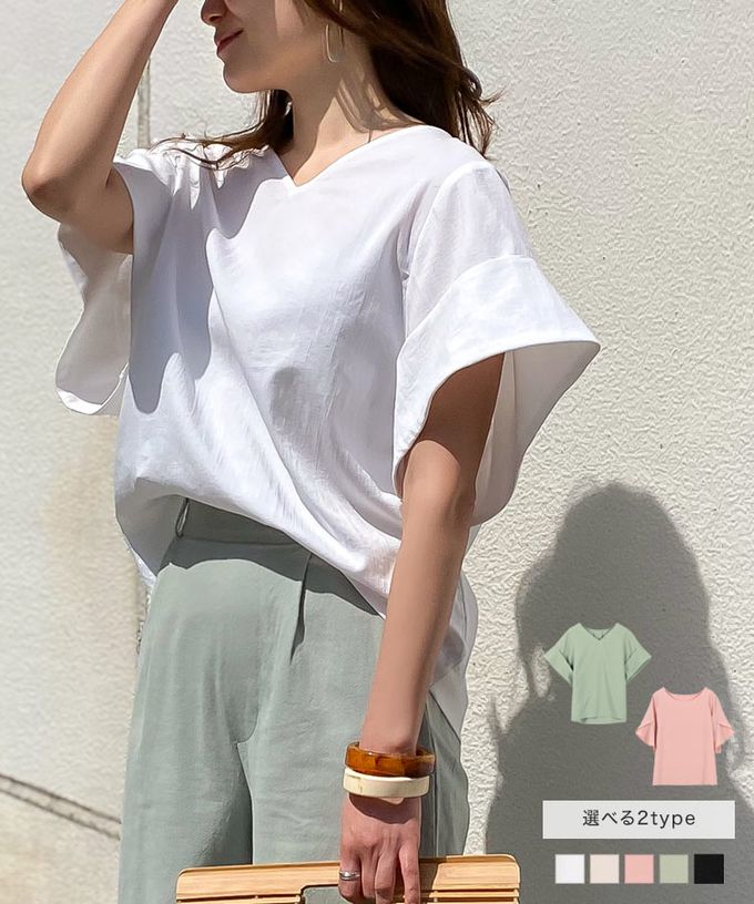 日本 Kobe Lettuce - 美型特色袖亞麻感上衣-黑 (花苞袖)