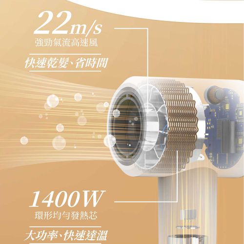 極速11萬轉負離子溫控吹風機-白/藍/紫