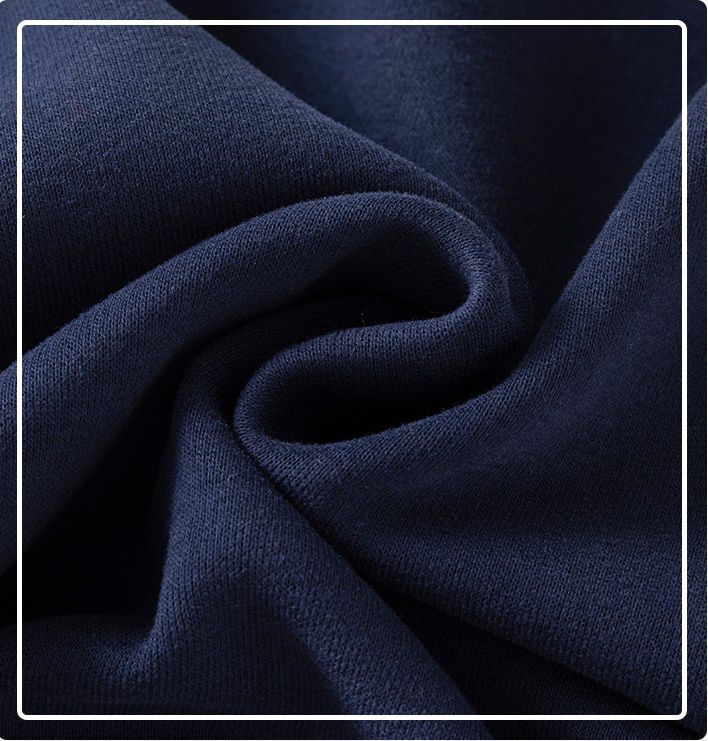 WELLKIDS - 加絨圓領長袖大學T套裝-英文字母A-深藍色