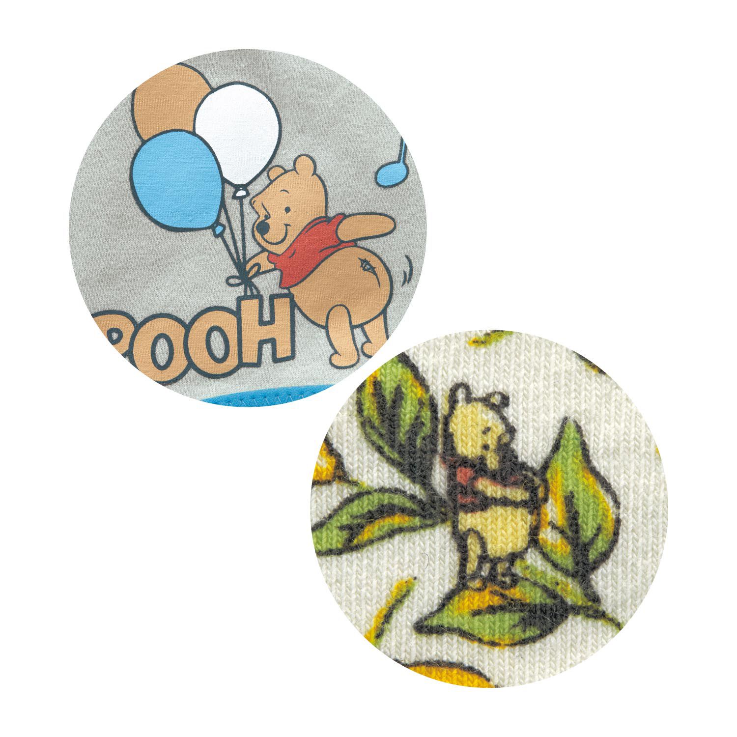 日本千趣會 - 迪士尼印花純棉內褲兩件組(媽媽)-維尼-氣球灰與檸檬黃