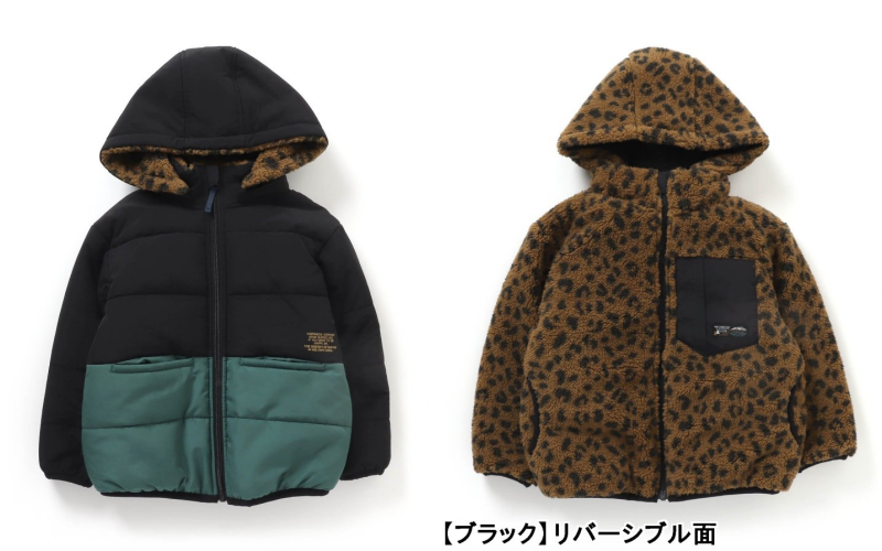 日本 BREEZE - 2WAY極暖裏絨保暖鋪棉外套-卡其x咖啡