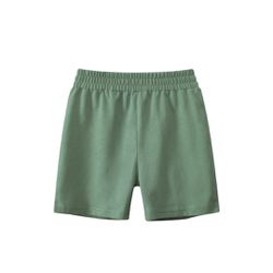 27KIDS - 純棉腰鬆緊五分褲-軍綠色