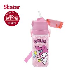 日本 SKATER - 兒童吸管不鏽鋼保溫水壺-美樂蒂與佛蘭多-400ml
