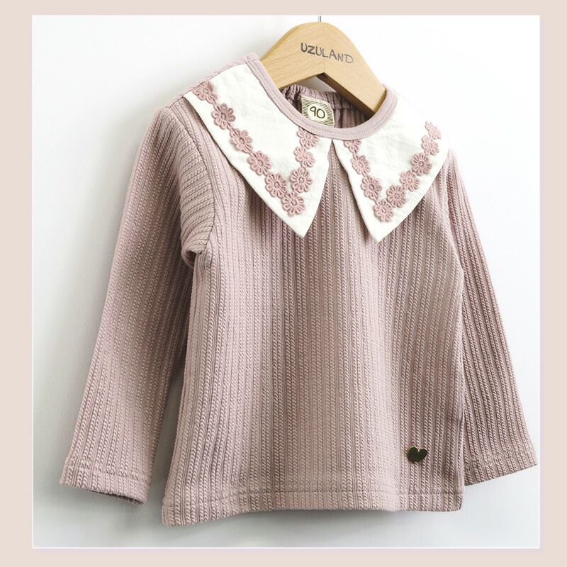 日本 ZOOLAND - 古典水手領緹花長袖上衣-象牙