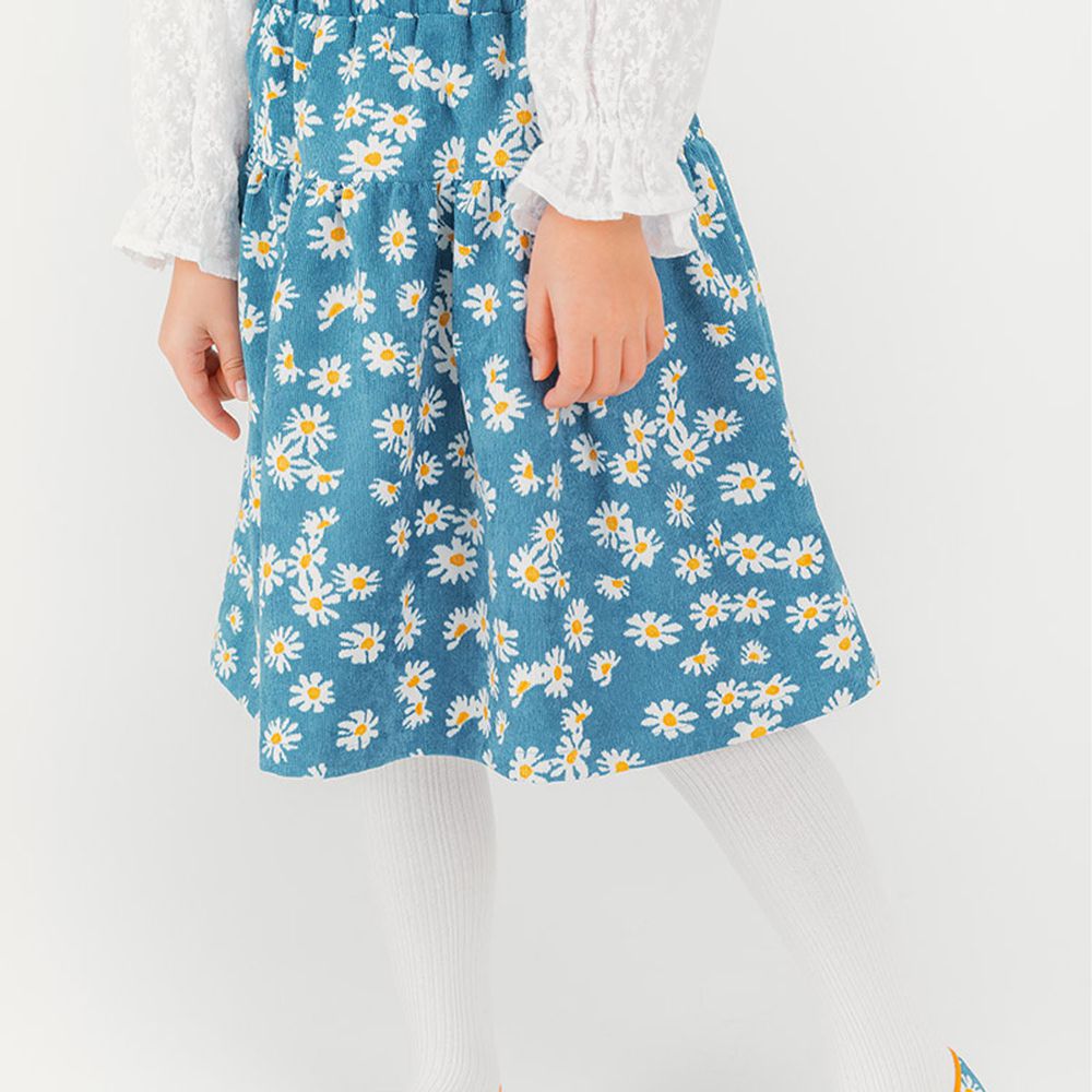 韓國 OZKIZ - 滿版雛菊燈芯絨半長裙