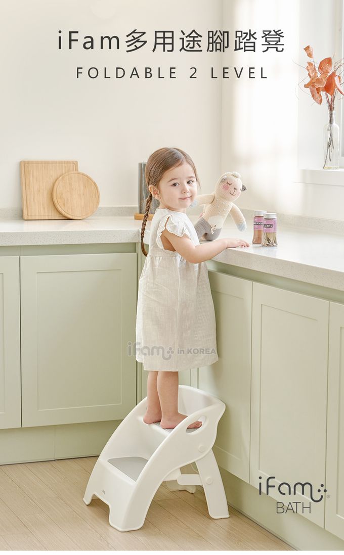 韓國 iFam - 多用途腳踏凳-商品尺吋：【38.4cm x 38cm x 38.6cm】