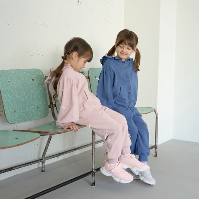 日本 Lycee mine - 蝴蝶結袖荷葉邊少女連帽外套-霧藍