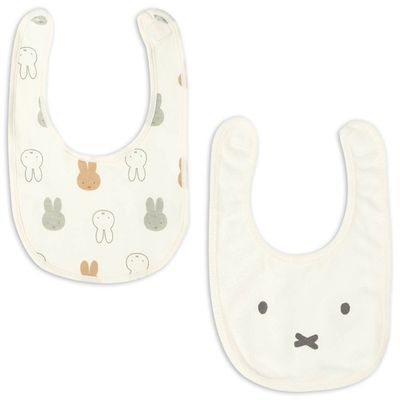 akachan honpo - 圍兜2件組-米飛兔-米白色 (50~80cm)