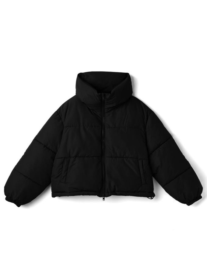 日本 GRL - 防風領百搭鋪棉短版外套-白 (F)