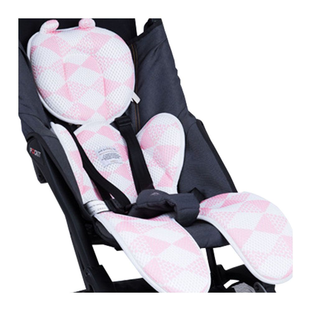 JoyNa - 嬰兒推車坐墊 雙層加厚3D透氣安全座椅透氣墊-粉色