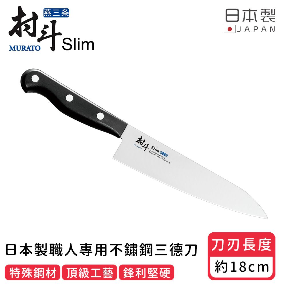 日本下村工業 Shimomura - 日本製 職人專用不鏽鋼三德刀 18cm