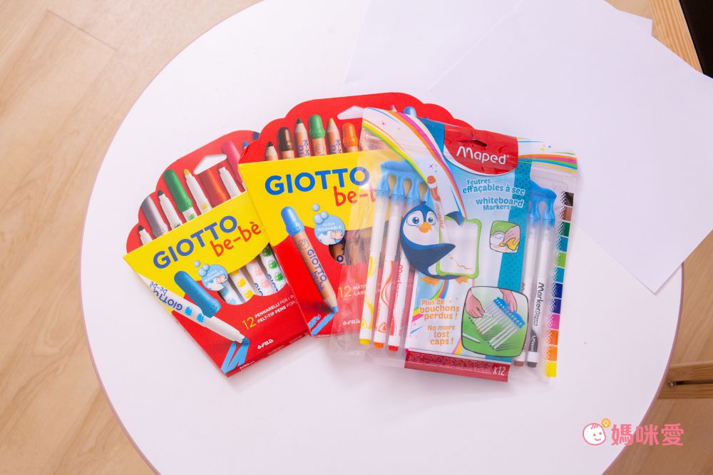 義大利GIOTTO - GIOTTO BEBE 可洗式寶寶木質蠟筆12色-(附筆削)