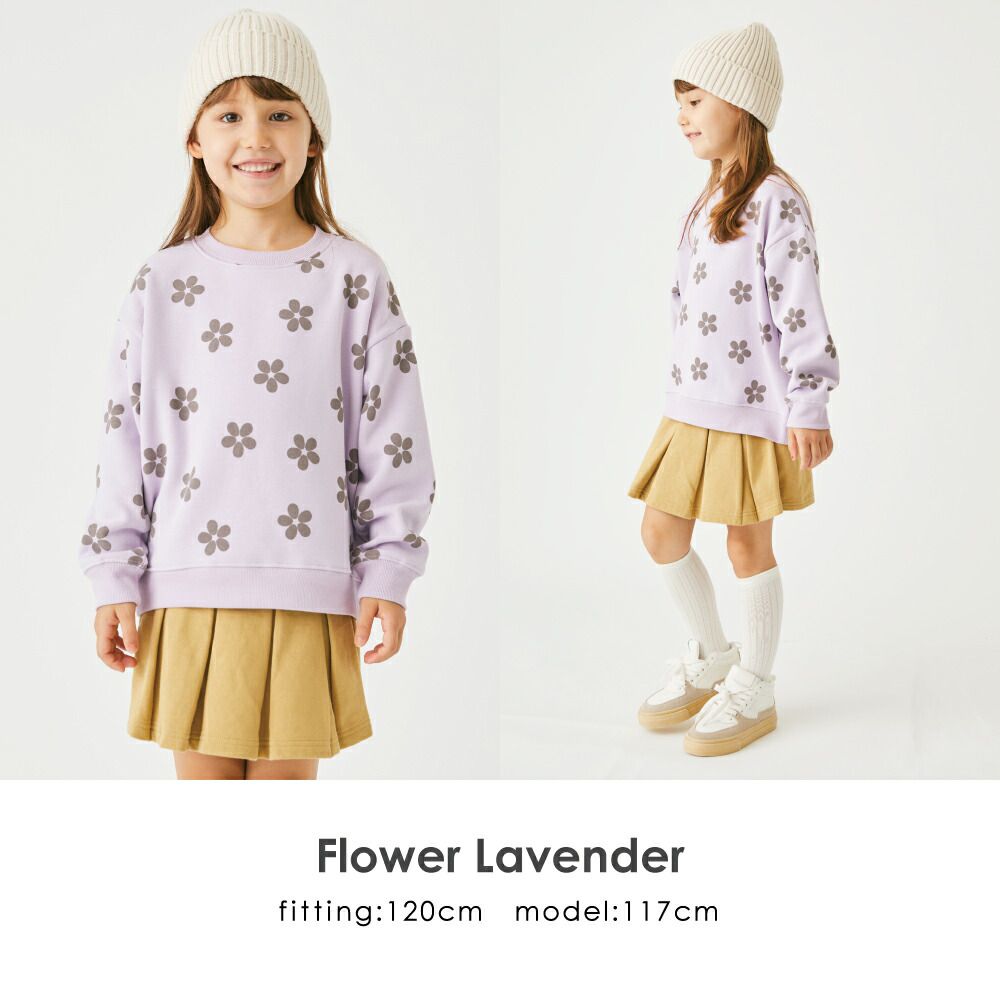 日本 evercloset - 百搭滿版印花裏毛長袖上衣-星星-炭灰