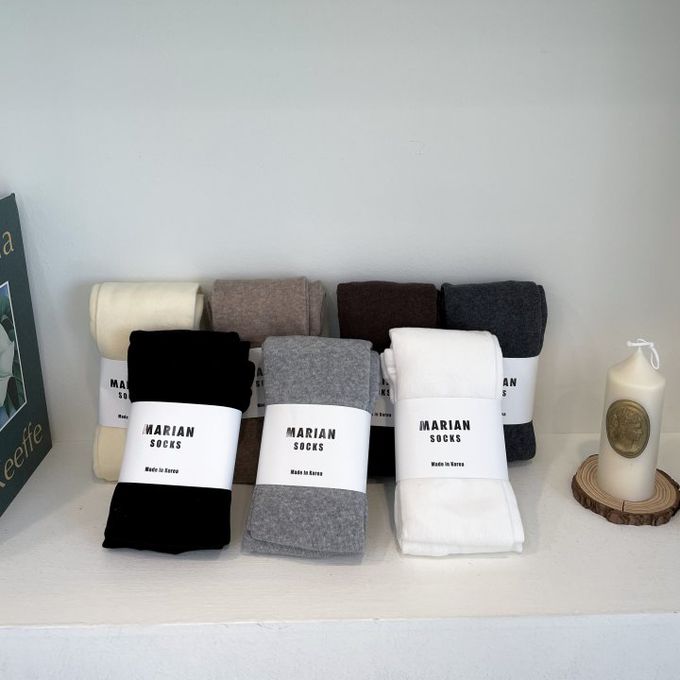 韓國Marian - 時尚保暖彈性褲襪-米色 (Free)