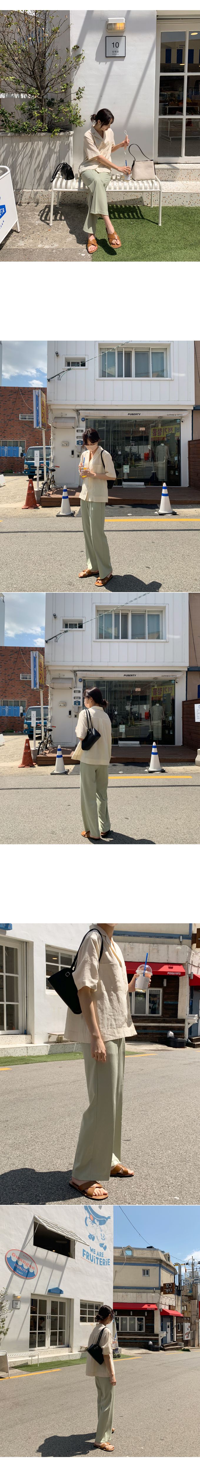 韓國 98doci - 夏季好搭西裝直筒寬褲-薄荷綠