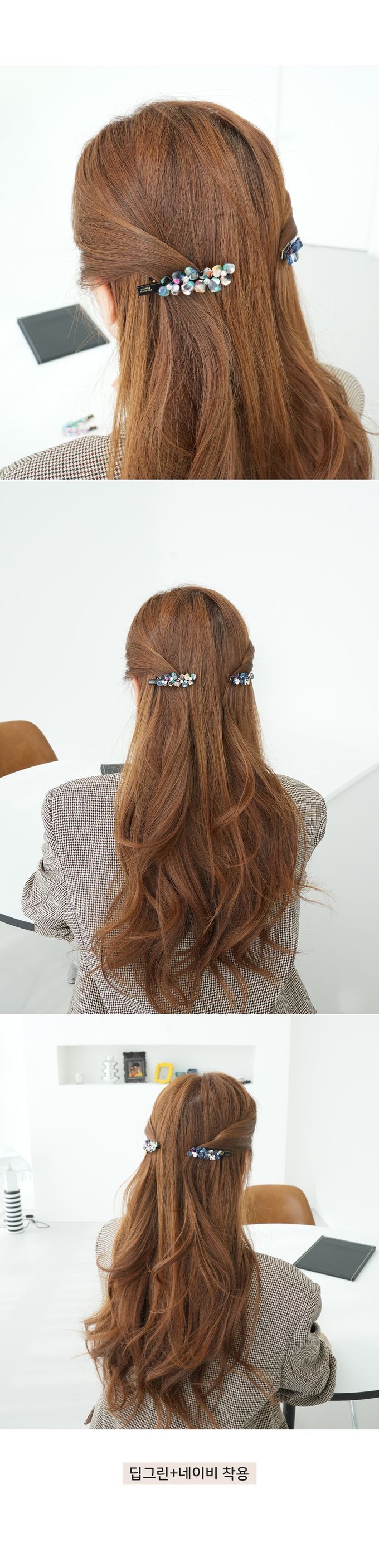 韓國 Soo&Soo - 正韓製CREATION FRANCE立體花朵髮夾-絢彩紅寶石