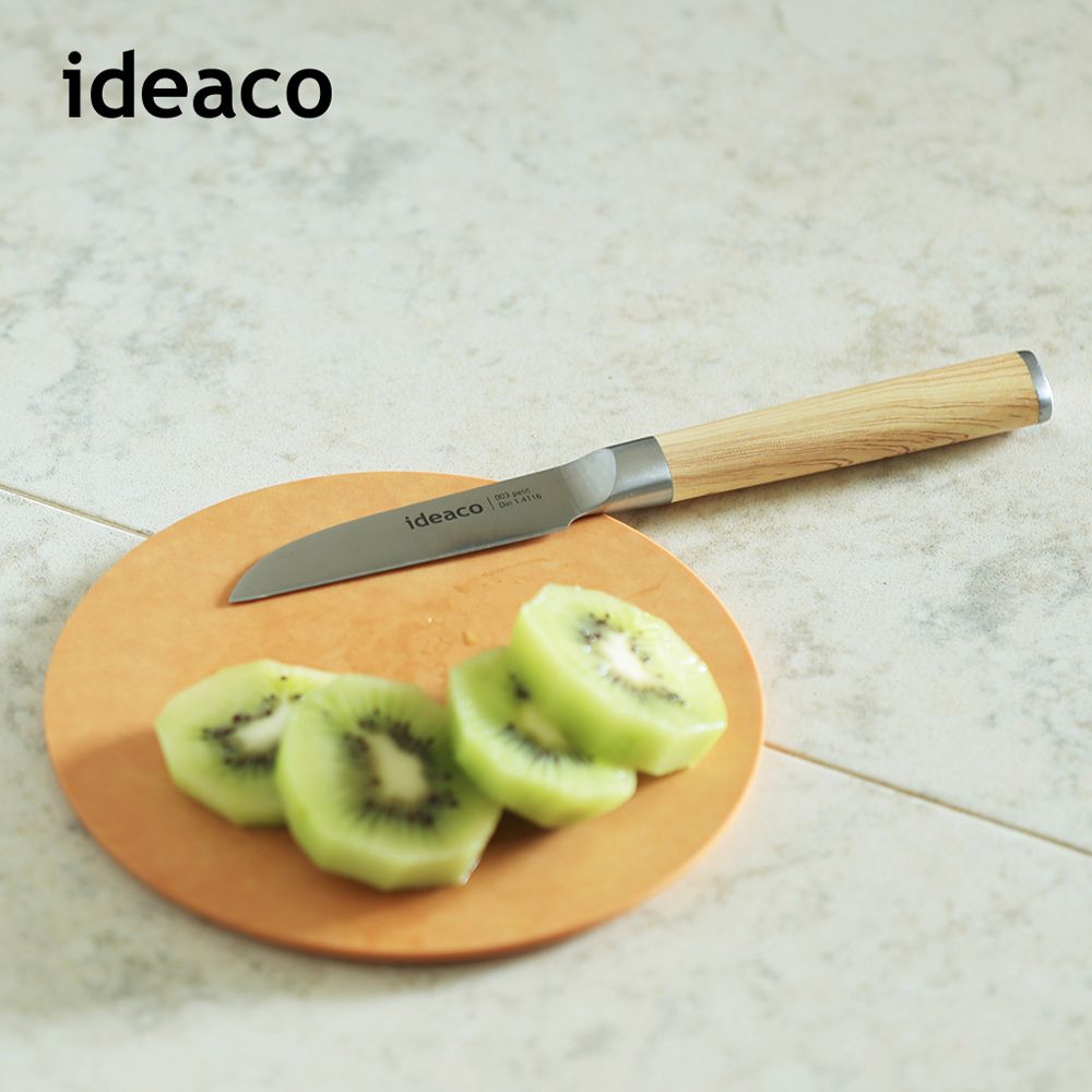 日本IDEACO - 木質風握柄鉬釩鋼小型料理刀(80mm)-橡木紋柄
