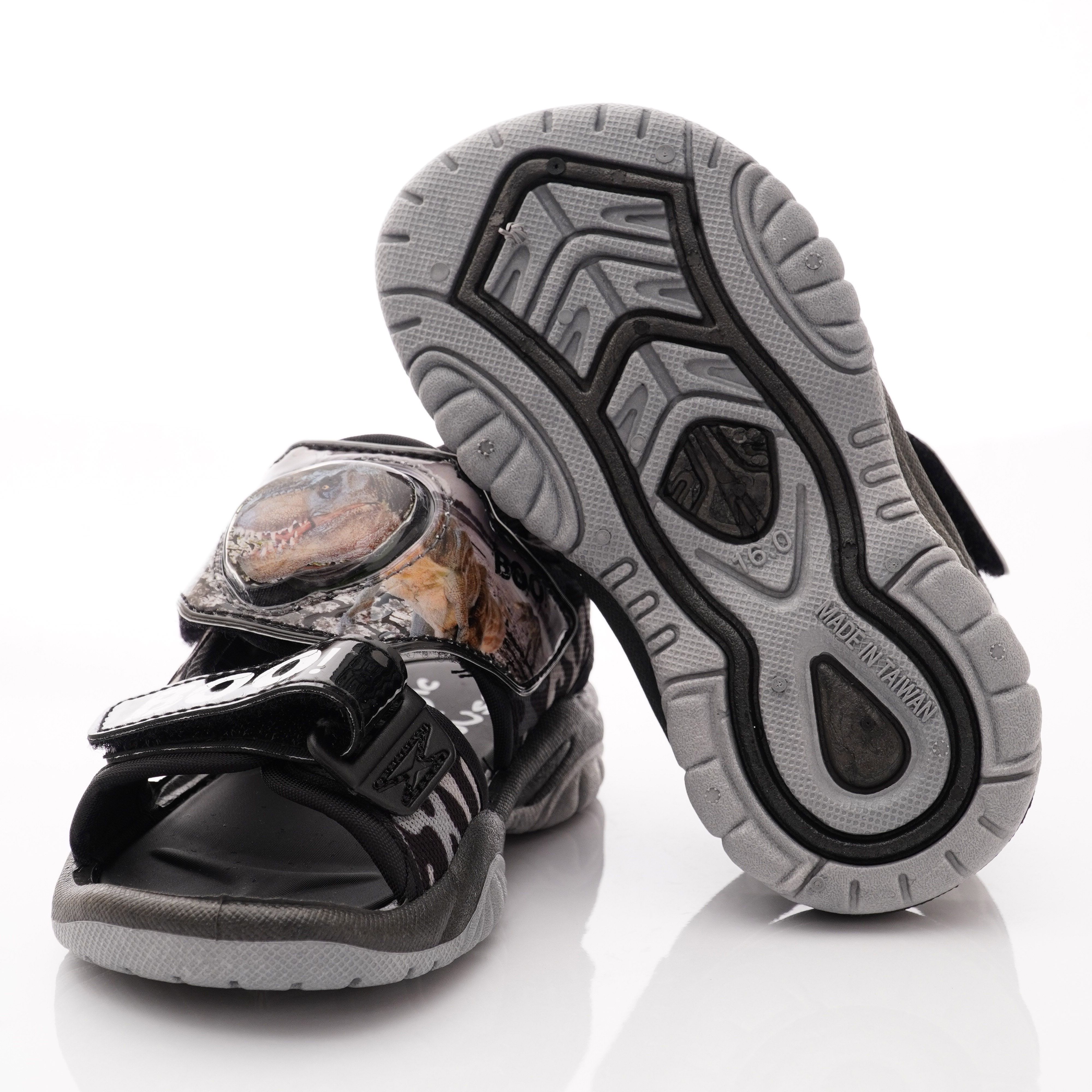 侏羅紀世界 - 恐龍電燈涼鞋款(中小童段)-黑