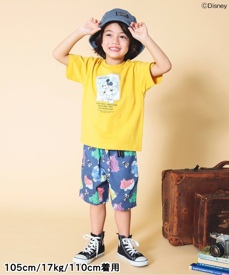 日本 BREEZE - 迪士尼聯名 印花短袖上衣-旅行郵票-紫色高飛狗