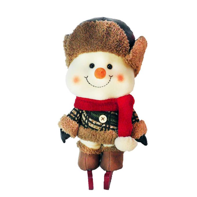 MODACore 摩達客 - 聖誕大頭雪人玩偶擺飾(反摺毛邊帽款)