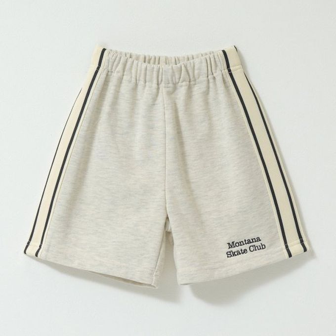 日本 b-ROOM - 側邊線條休閒短褲(4分丈)-燕麥