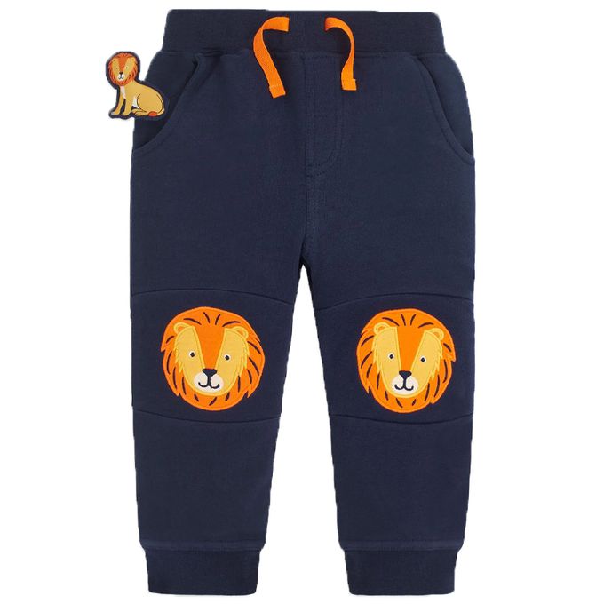 英國 JoJo Maman BeBe - 保暖100%純棉長褲-獅子王