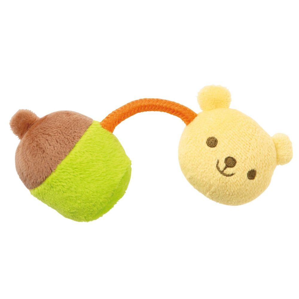 日本 Combi - 小熊手搖鈴絨布玩具-3個月以上