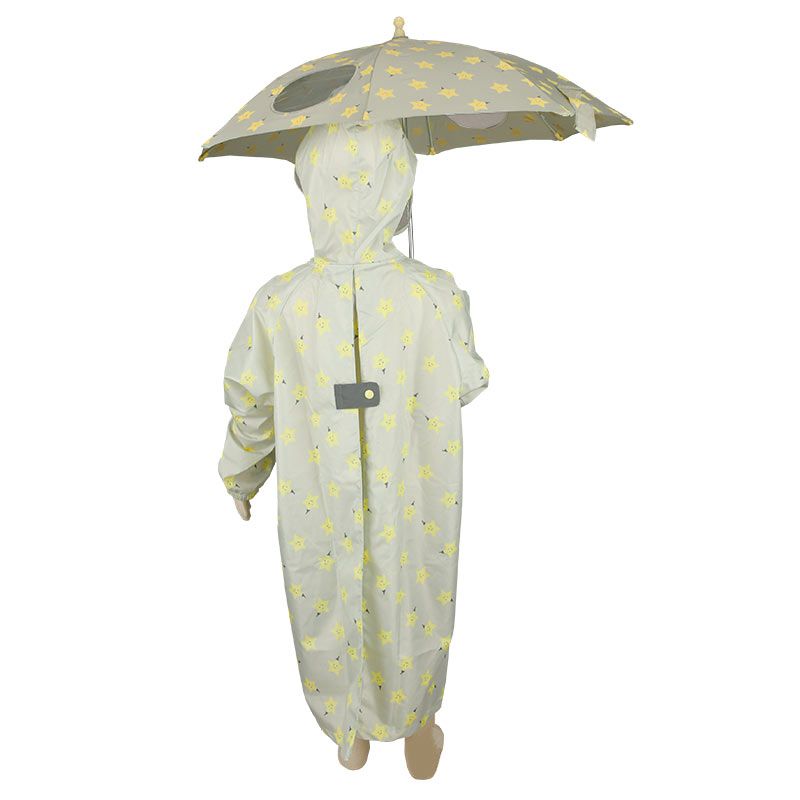 akachan honpo - 強力防潑水雨衣-星星-灰色