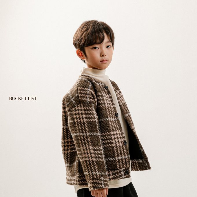 韓國 BUCKET LIST - (內磨毛)編織無領開襟外套-綠