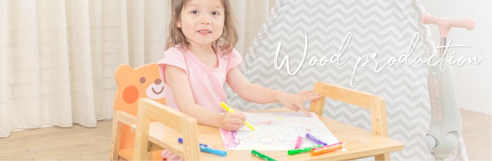 Kikimmy - 小熊原木升降桌椅組(一桌一椅)/兒童書桌椅