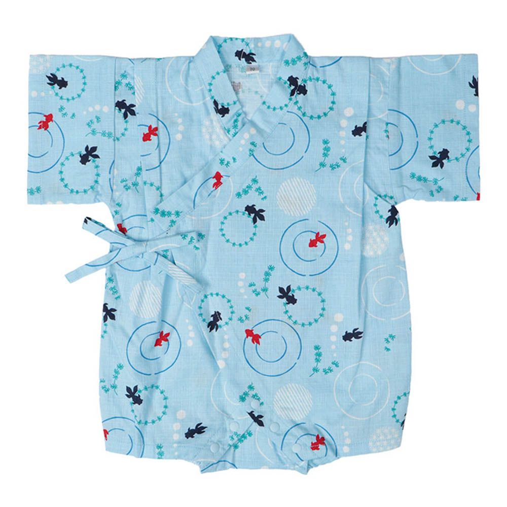 甚平包屁衣-金魚-淺藍色