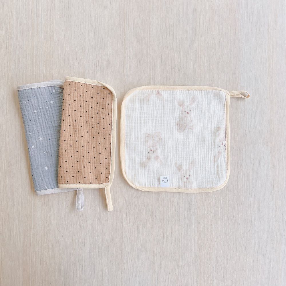 四層紗萬用紗布方巾6件組 (F碼25X25CM)