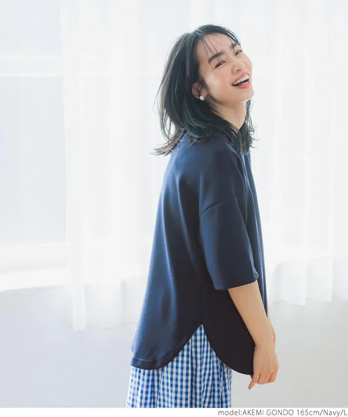 日本 COCA - 新感覺系列 輕盈落肩寬袖上衣-灰藍