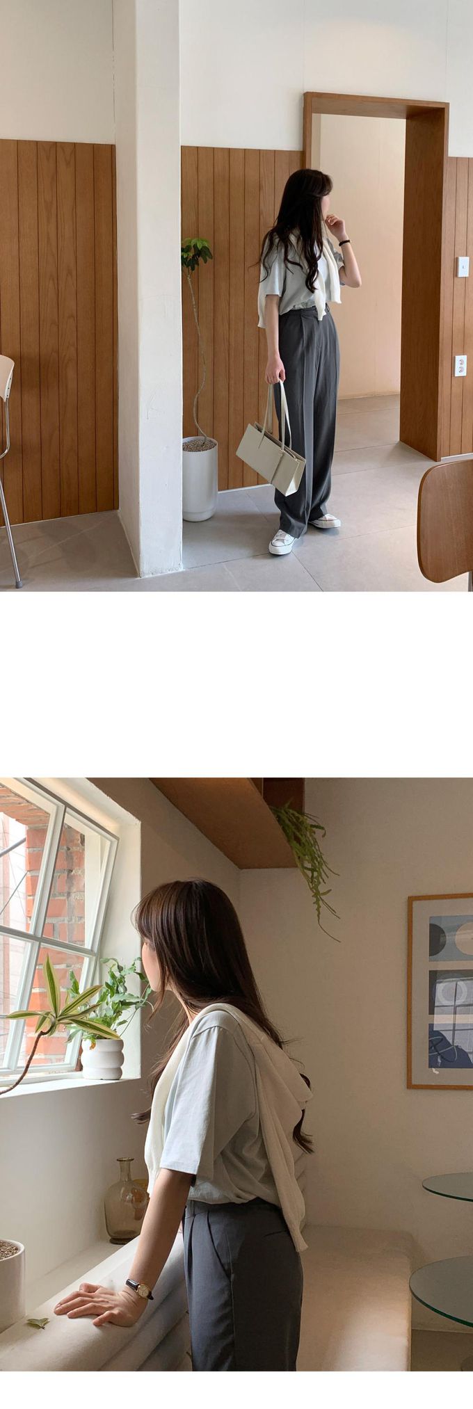 韓國 98doci - 夏季好搭西裝直筒寬褲-薄荷綠