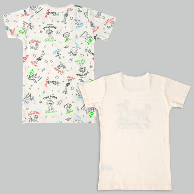 akachan honpo - 圓領短袖T恤2件組-玩具總動員-米白色