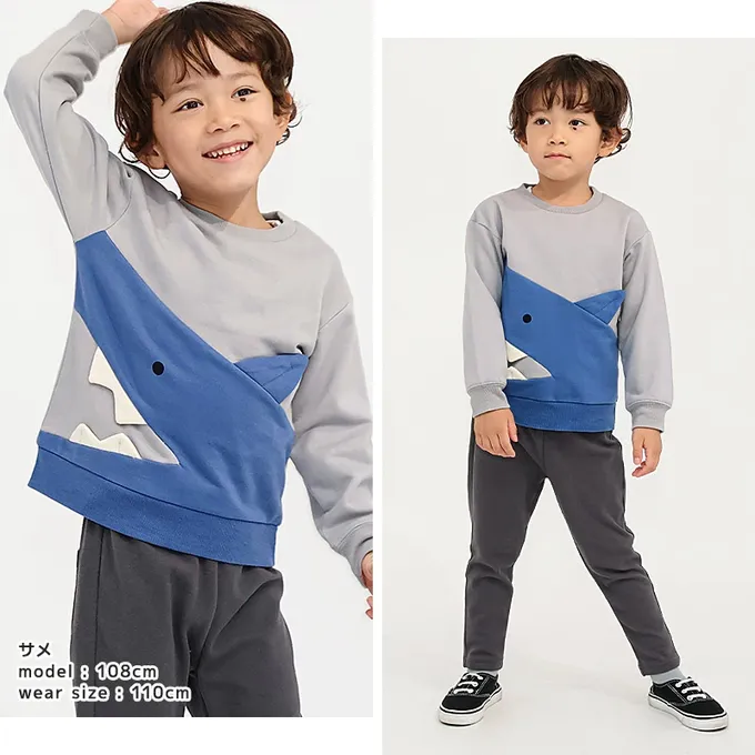 日本 ZOOLAND - 裏起毛 可愛立體動物長袖上衣-貓咪-紫