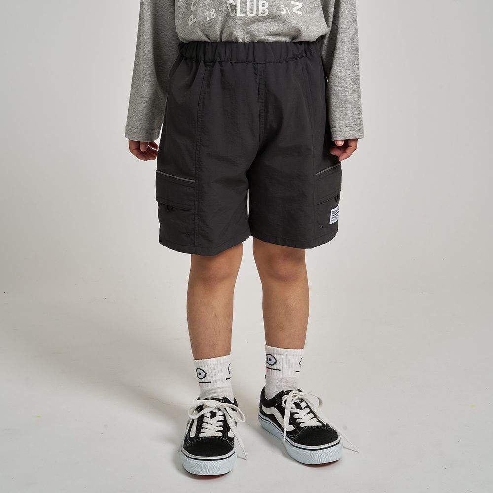 抗汙防潑水 機能玩耍側口袋短褲-炭灰