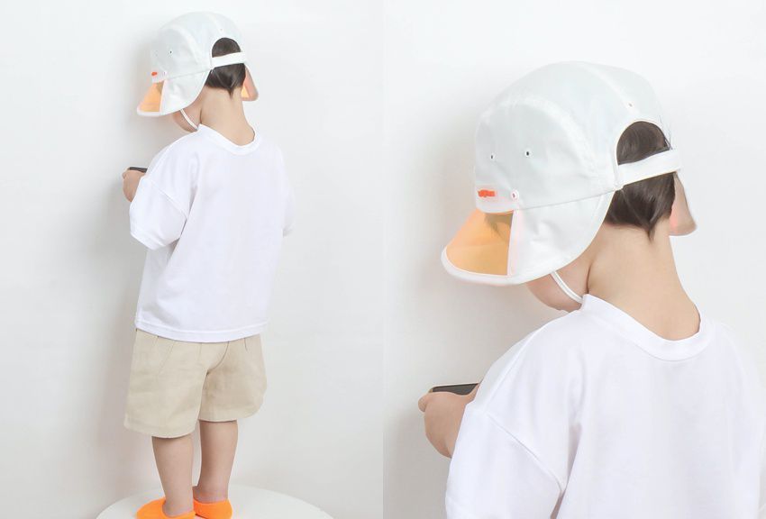 韓國 Babyblee - 抗UV遮陽板遮脖防曬帽-粉紅 (頭圍：L(50-54cm))