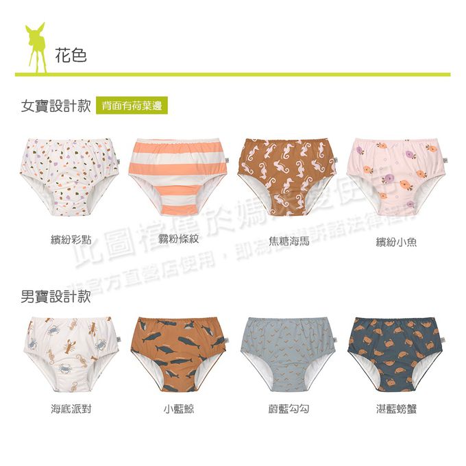 德國 Lassig - 嬰幼兒抗UV游泳尿布褲-霧粉條紋