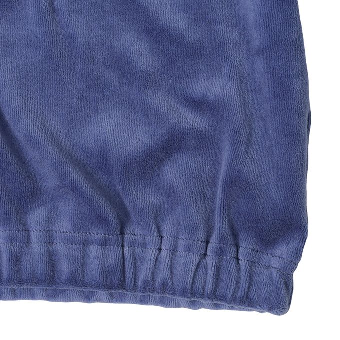 akachan honpo - 長袖亨利領休閒上衣-天鵝絨-深藍色