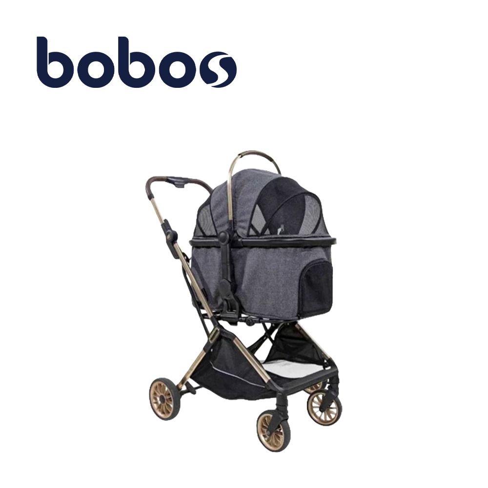 X9 動力收折三鐵寵物推車-科技灰