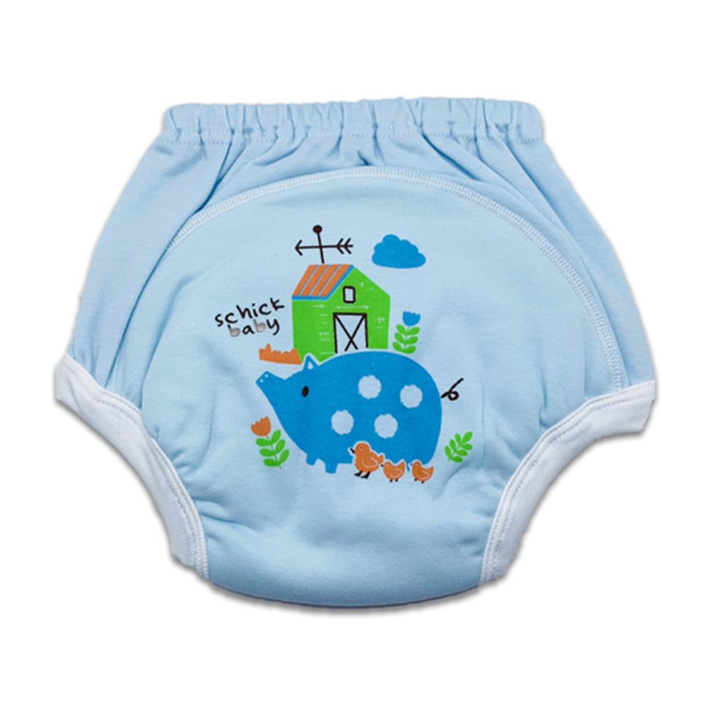 MIT台灣製 - 嬰幼兒學步褲(學習褲)-小豬藍