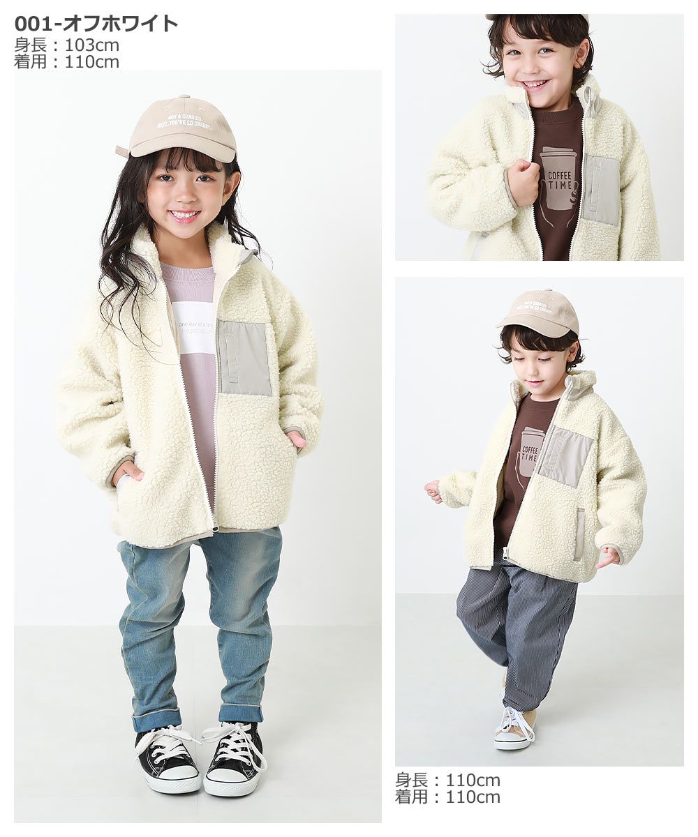 日本 devirock - 泰迪熊毛呢輕盈保暖鋪棉外套-沙杏x深灰