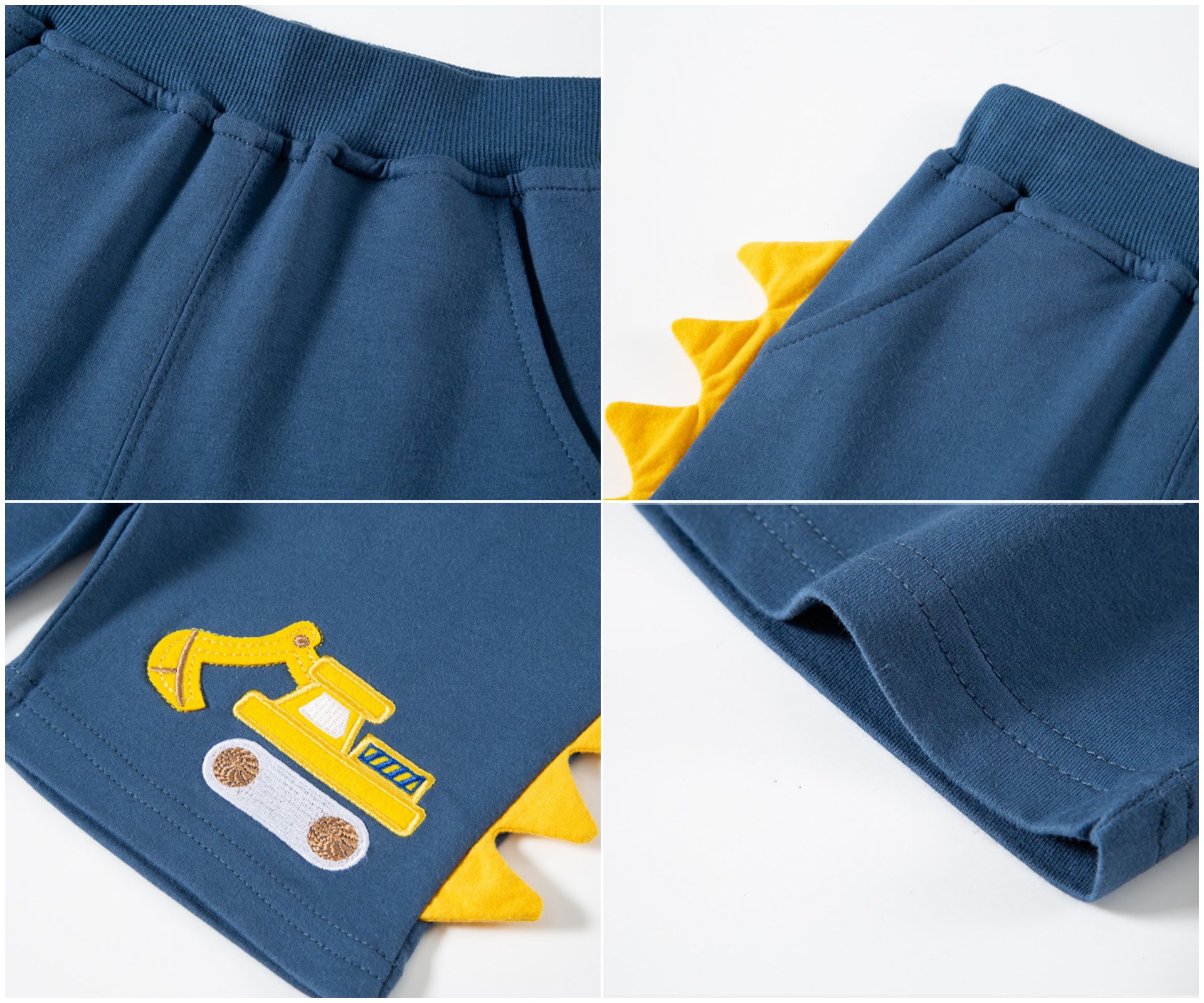 純棉運動短褲-立體小貨車-灰色