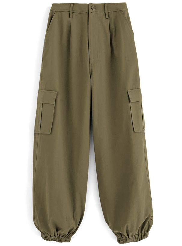 日本 GRL - 百搭顯瘦美式工裝褲-軍綠