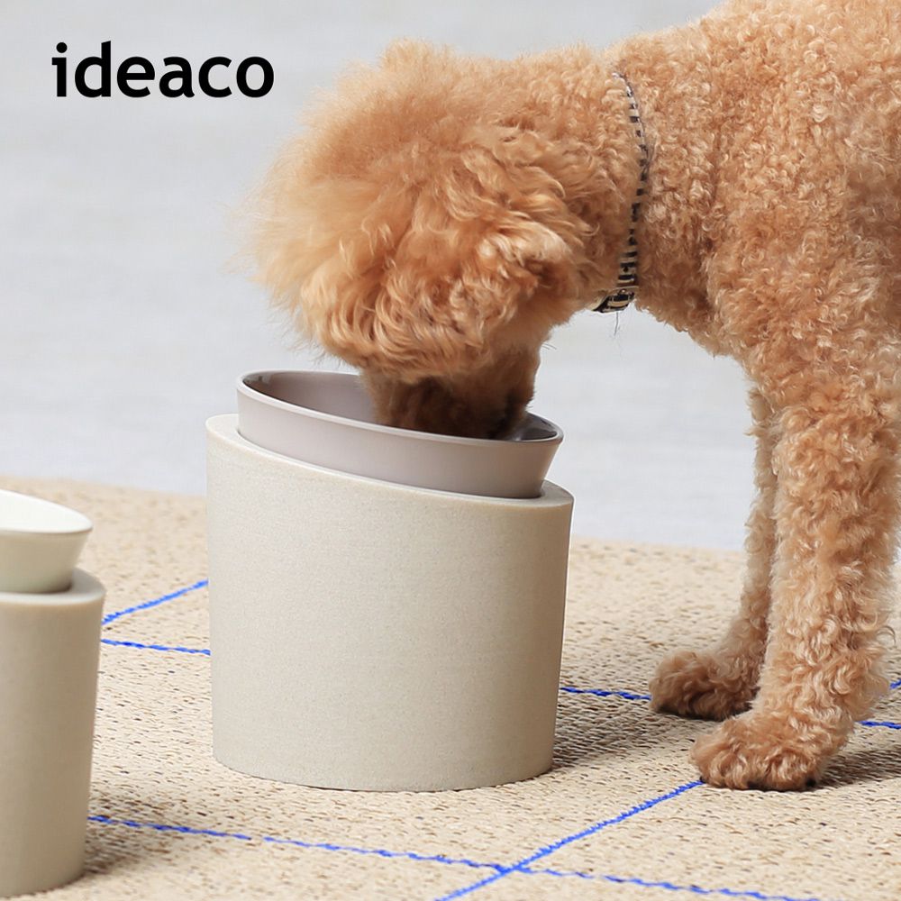 日本IDEACO - 寵物餵食護頸斜口碗架套組(高款)-餵食碗(140ml)