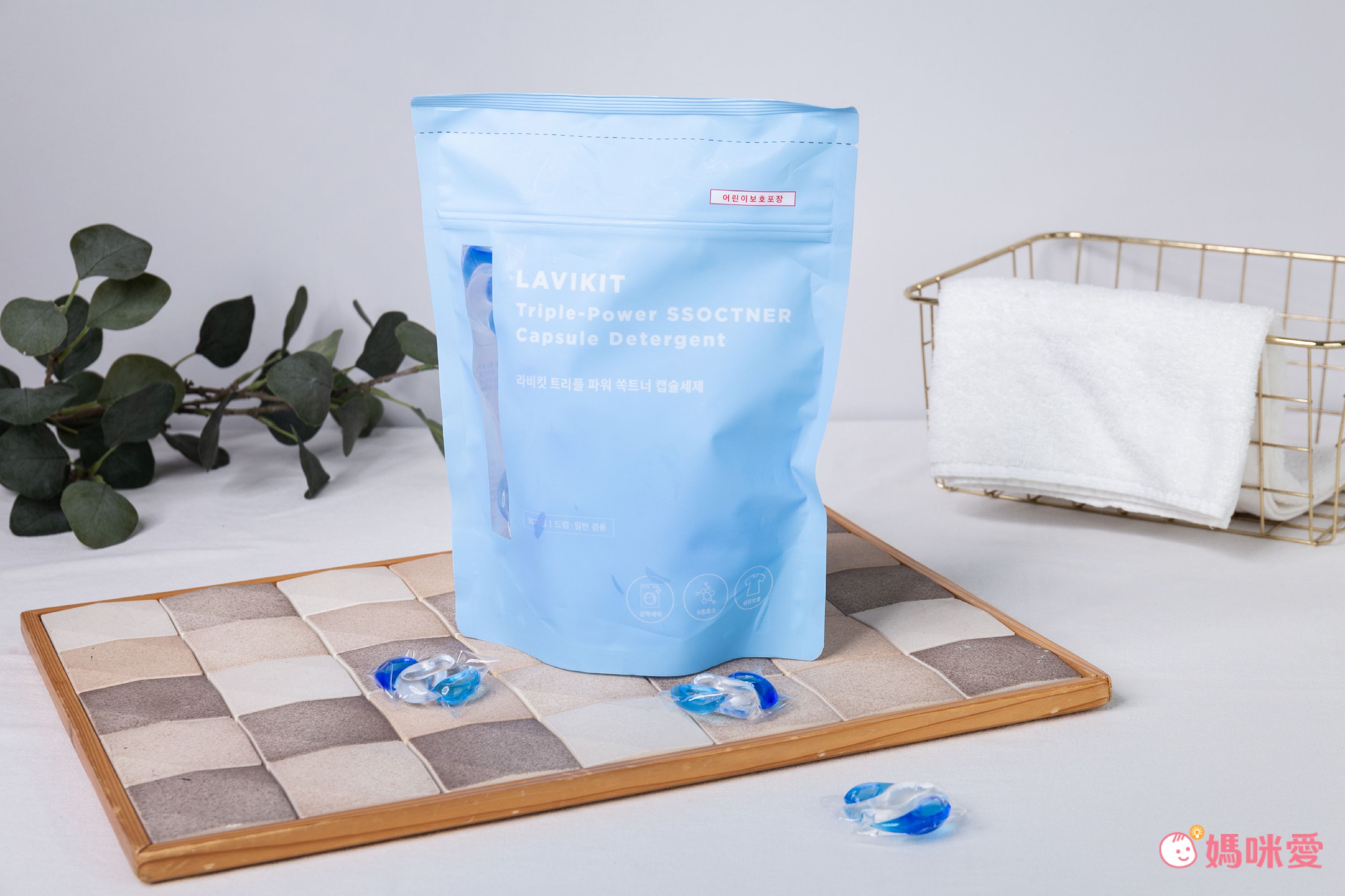 韓國 La vikit - 三效合一深層潔淨持香洗衣膠囊/洗衣球-溫暖亞麻香-1包(30顆)