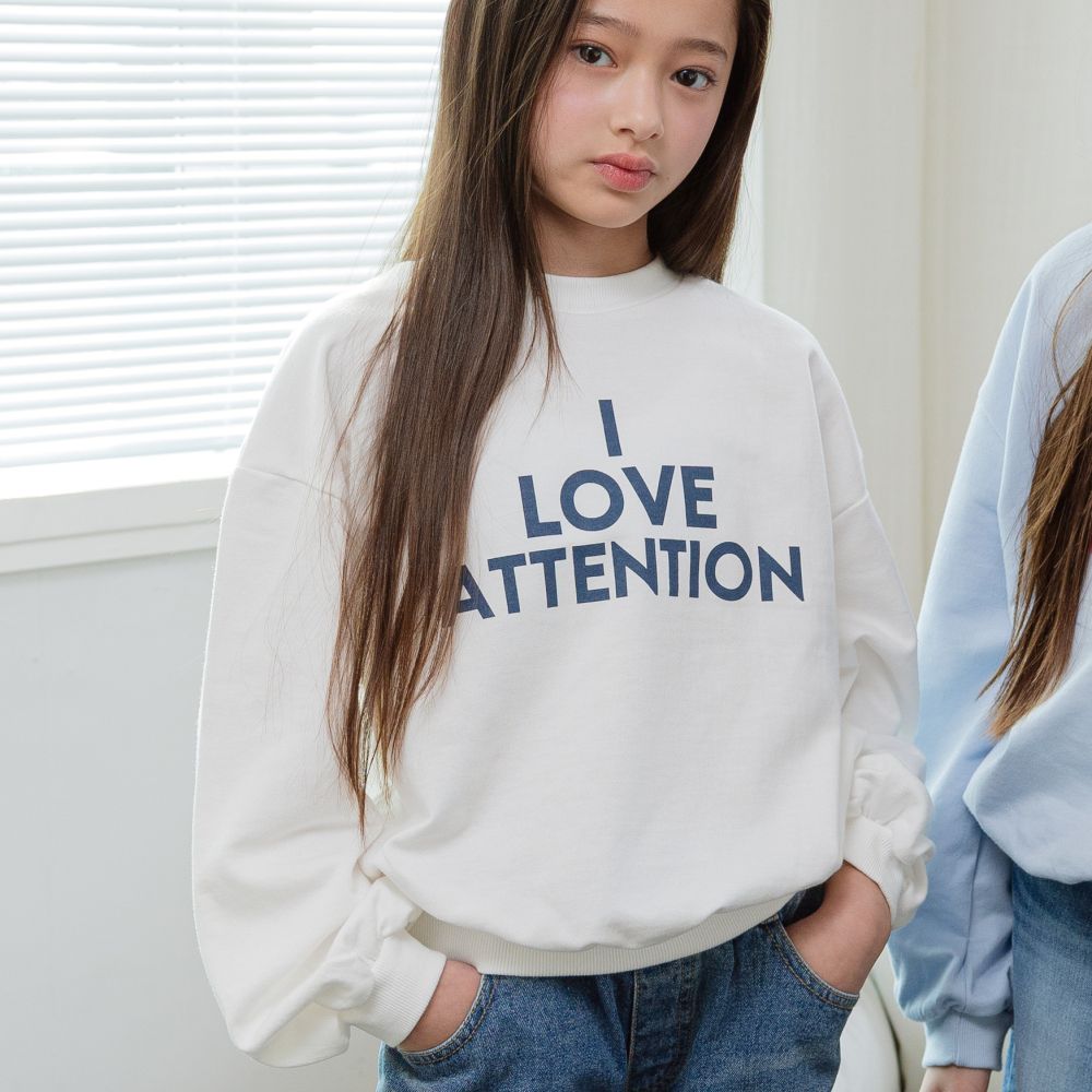 sm2 LOVE文字印花長袖大學T-白