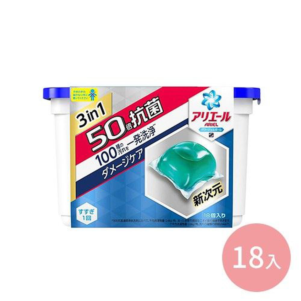 日本 P&G - 洗衣膠球-藍色抗菌-18顆入/盒