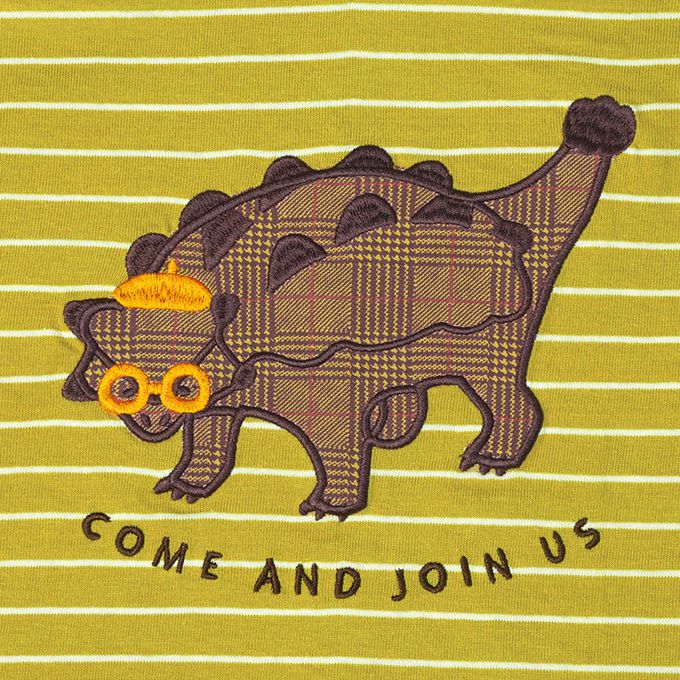 akachan honpo - 長袖T恤-布貼-綠色